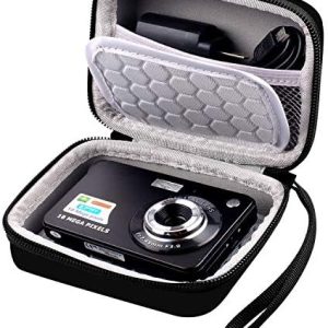 Carrying & Protective Case for Digital Camera, AbergBest 21 Mega Pixels 2.7" LCD Rechargeable HD/Kodak Pixpro/Canon PowerShot ELPH 180/190 / Sony DSCW800 / DSCW830 Cameras for Travel - Black