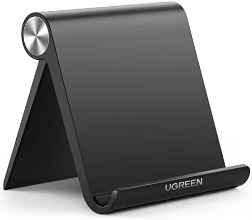 UGREEN Tablet Stand Holder Adjustable Portable Desktop Holder Dock Office Desk Accessories Compatible for iPad 10.2 iPad Pro 11 Inch iPad 9.7 iPad Mini 5 4 3 2 iPad Air iPhone 15 14 13 12 Black
