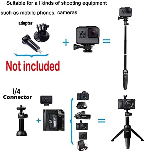 Selfie Stick, 40 inch Extendable Selfie Stick Tripod,Phone Tripod with Wireless Remote Shutter,Group Selfies/Live Streaming/Video Recording Compatible with All Cellphones Black - Image 4