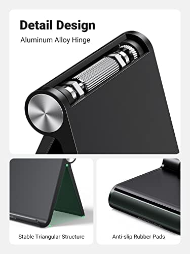 UGREEN Tablet Stand Holder Adjustable Portable Desktop Holder Dock Office Desk Accessories Compatible for iPad 10.2 iPad Pro 11 Inch iPad 9.7 iPad Mini 5 4 3 2 iPad Air iPhone 15 14 13 12 Black - Image 4