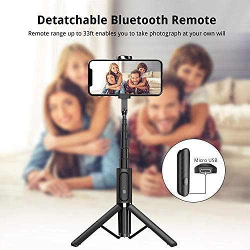 ATUMTEK Selfie Stick Tripod, Extendable 3 in 1 Aluminum Selfie Stick with Bluetooth Remote 270 Degree Rotation for iPhone 14/13/12/11 Pro/XS Max/XS/XR/X, Samsung, Google, Sony, LG Smartphones Black - Image 4