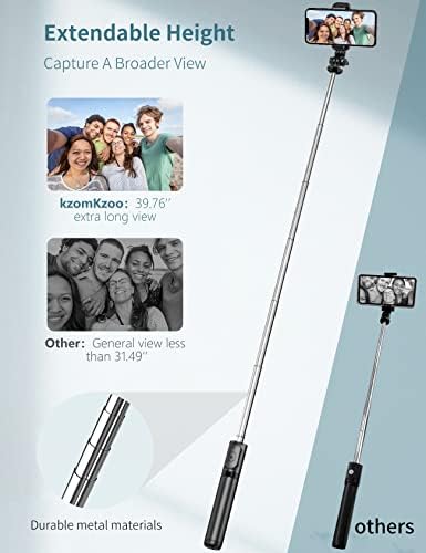 Selfie Stick Tripod with Detachable Wireless Remote, 4 in 1 Extendable Portable Selfie Stick & Phone Tripod Stand Compatible with Gopro, iPhone/Samsung/Huawei, etc. - Image 2