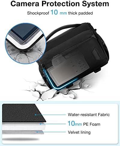 BAGSMART Small Camera Case with Tripod Holder, Compact Camera Shoulder Bags for DSLR/SLR/Mirrorless Cameras, Waterproof Crossbody Bag Women Men, Black - Image 2