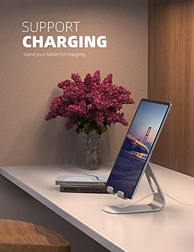 Tablet Stand Adjustable, Lamicall Tablet Stand : Desktop Stand Holder Dock Compatible with Tablet Such as iPad Pro 9.7, 10.5, 12.9 Air Mini 4 3 2, Nexus, Tab (4-13") - Silver - Image 4