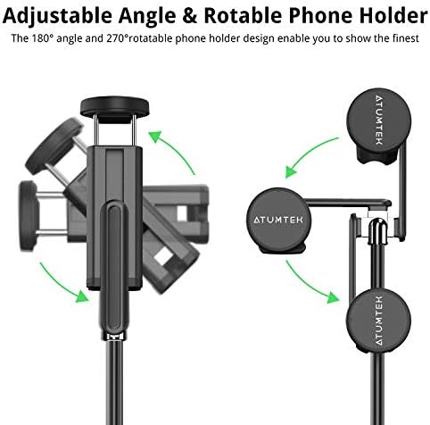 ATUMTEK Selfie Stick Tripod, Extendable 3 in 1 Aluminum Selfie Stick with Bluetooth Remote 270 Degree Rotation for iPhone 14/13/12/11 Pro/XS Max/XS/XR/X, Samsung, Google, Sony, LG Smartphones Black - Image 3