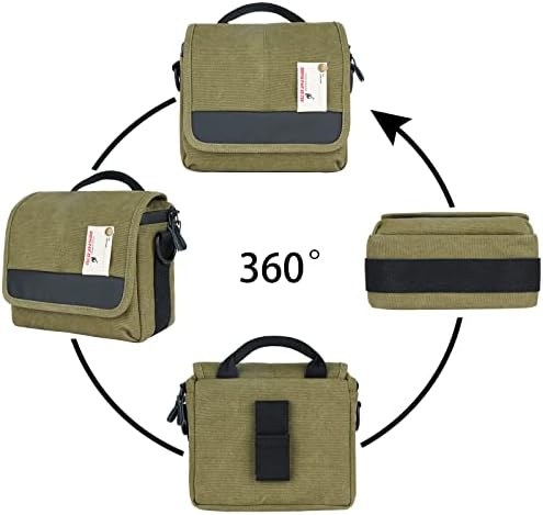 Camera Bag Small Mirrorless Camera Shoulder Bag Purse Waterproof Canvas Cute Compact Camera Messenger Bag Case for Women and Men by Besnfoto - Image 5