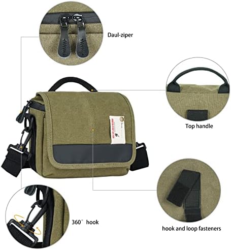 Camera Bag Small Mirrorless Camera Shoulder Bag Purse Waterproof Canvas Cute Compact Camera Messenger Bag Case for Women and Men by Besnfoto - Image 3