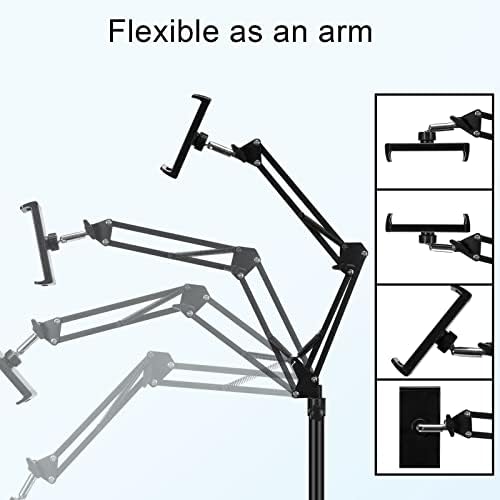 SAMHOUSING Tablet Floor Stand, Adjustable Universal 360-degree Rotatable Metal Tablet Holder, Phone Stand for iPad/iPhoneX/iPad Pro or Other 4.7~12.9 Inch-Screen Devices (Black) - Image 6