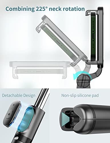 Selfie Stick Tripod with Detachable Wireless Remote, 4 in 1 Extendable Portable Selfie Stick & Phone Tripod Stand Compatible with Gopro, iPhone/Samsung/Huawei, etc. - Image 5