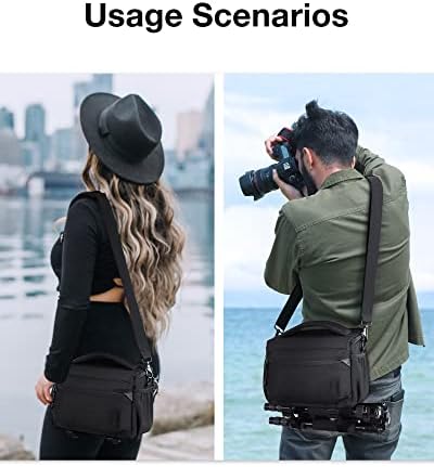 BAGSMART Small Camera Case with Tripod Holder, Compact Camera Shoulder Bags for DSLR/SLR/Mirrorless Cameras, Waterproof Crossbody Bag Women Men, Black - Image 7