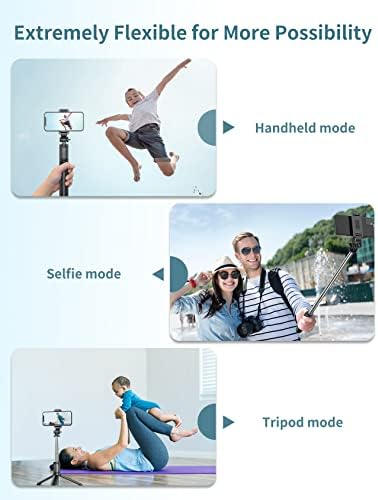 Selfie Stick Tripod with Detachable Wireless Remote, 4 in 1 Extendable Portable Selfie Stick & Phone Tripod Stand Compatible with Gopro, iPhone/Samsung/Huawei, etc. - Image 7