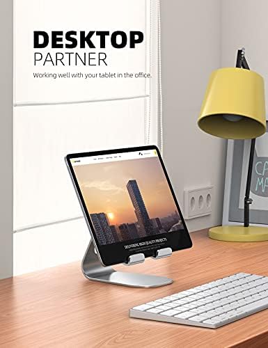 Tablet Stand Adjustable, Lamicall Tablet Stand : Desktop Stand Holder Dock Compatible with Tablet Such as iPad Pro 9.7, 10.5, 12.9 Air Mini 4 3 2, Nexus, Tab (4-13") - Silver - Image 3