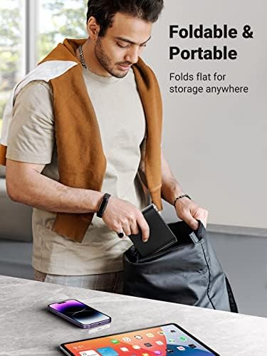 UGREEN Tablet Stand Holder Adjustable Portable Desktop Holder Dock Office Desk Accessories Compatible for iPad 10.2 iPad Pro 11 Inch iPad 9.7 iPad Mini 5 4 3 2 iPad Air iPhone 15 14 13 12 Black - Image 7