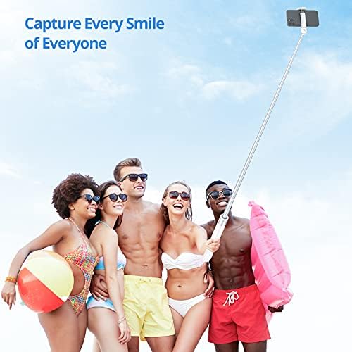 ATUMTEK 60" Selfie Stick Tripod, All in One Extendable Phone Tripod Stand with Bluetooth Remote 360° Rotation for iPhone and Android Phone Selfies, Video Recording, Vlogging, Live Streaming, White - Image 9
