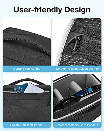 BAGSMART Small Camera Case with Tripod Holder, Compact Camera Shoulder Bags for DSLR/SLR/Mirrorless Cameras, Waterproof Crossbody Bag Women Men, Black - Image 5