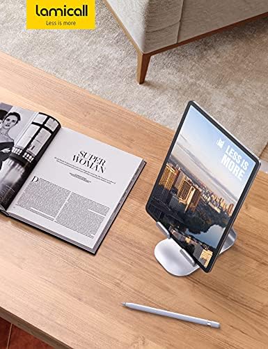 Tablet Stand Adjustable, Lamicall Tablet Stand : Desktop Stand Holder Dock Compatible with Tablet Such as iPad Pro 9.7, 10.5, 12.9 Air Mini 4 3 2, Nexus, Tab (4-13") - Silver - Image 7