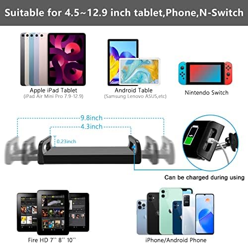 SAMHOUSING Tablet Floor Stand, Adjustable Universal 360-degree Rotatable Metal Tablet Holder, Phone Stand for iPad/iPhoneX/iPad Pro or Other 4.7~12.9 Inch-Screen Devices (Black) - Image 7