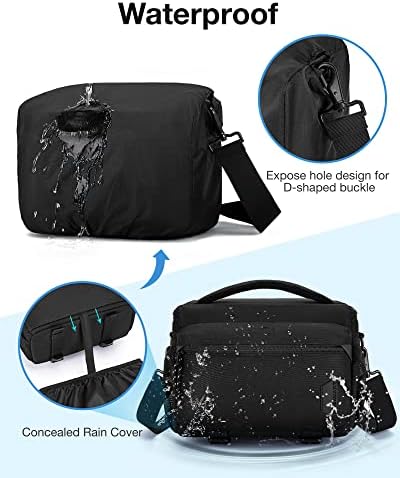 BAGSMART Small Camera Case with Tripod Holder, Compact Camera Shoulder Bags for DSLR/SLR/Mirrorless Cameras, Waterproof Crossbody Bag Women Men, Black - Image 4