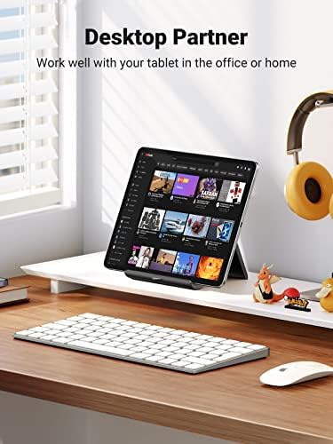 UGREEN Tablet Stand Holder Adjustable Portable Desktop Holder Dock Office Desk Accessories Compatible for iPad 10.2 iPad Pro 11 Inch iPad 9.7 iPad Mini 5 4 3 2 iPad Air iPhone 15 14 13 12 Black - Image 2
