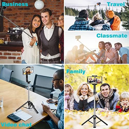 Extendable Selfie Stick Tripod with Wireless Remote and Phone Holder, Portable Phone Tripod Stand for Group Selfie/Live Streaming/Video Recording Compatible with iPhone, Android Phones - Image 5